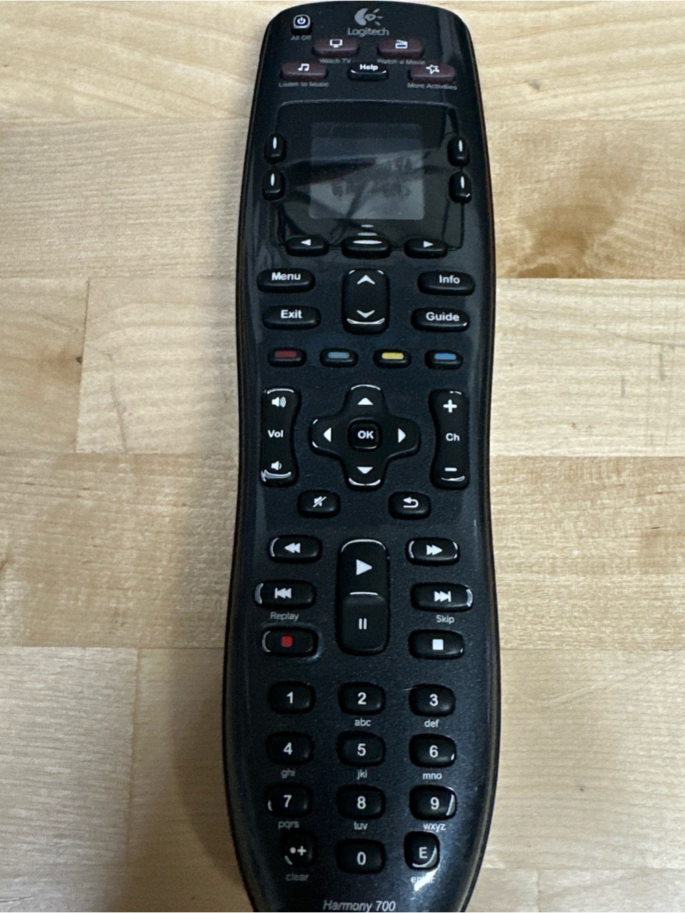 Logitech Universal Remote - Black with Dark Maroon Activity Buttons